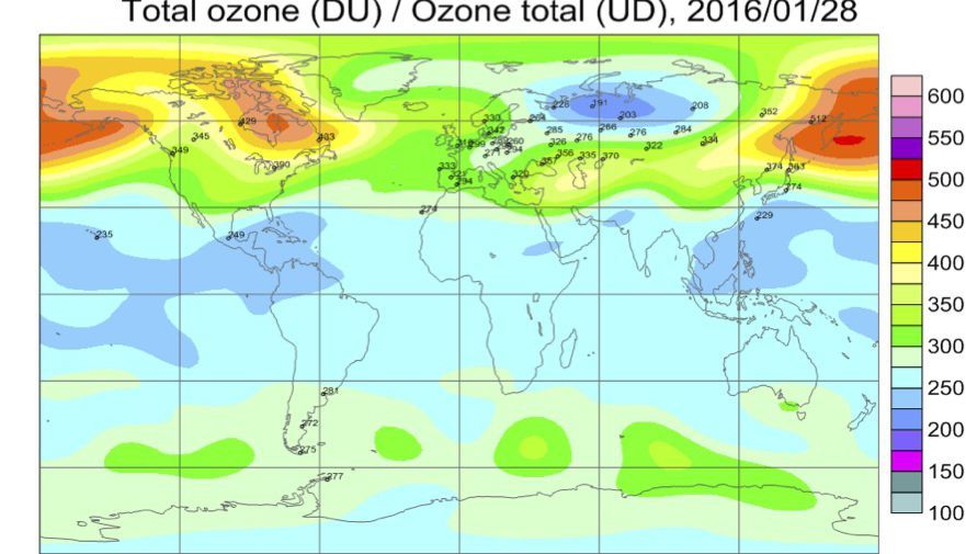 Карта озоновых дыр земли онлайн с объяснениями