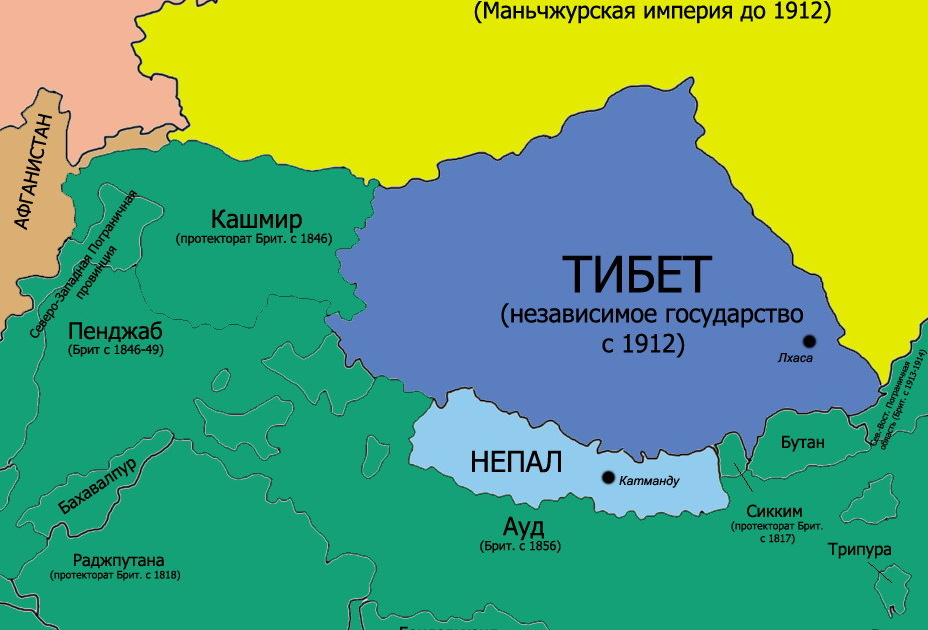 Тибет на карте