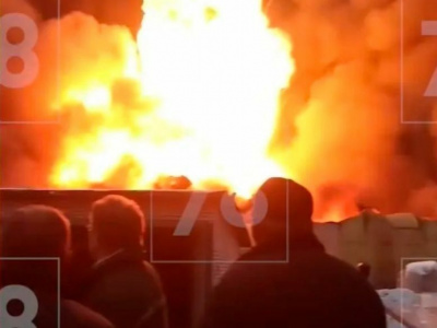 Появилось видео взрыва на складе на Заусадебной